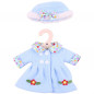 Puppenkleidung - Mantel und Mütze Blau 30-35 cm