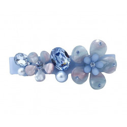 Haarspange mit Blumen Blau