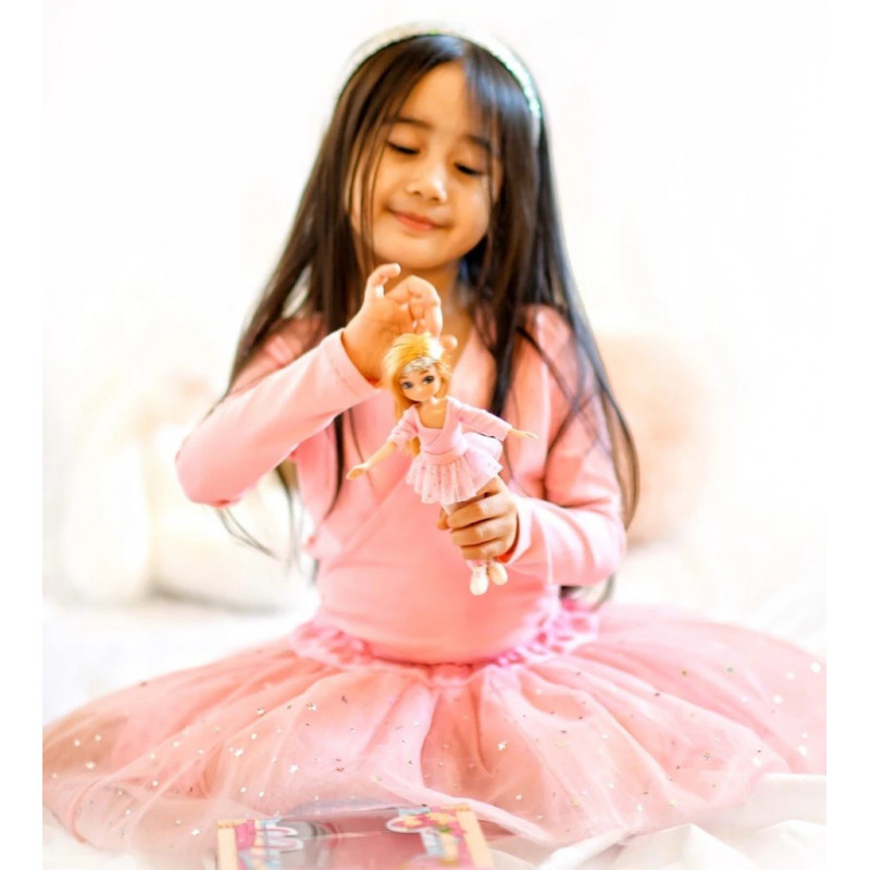 Lottie Puppe Ballerina mit rosa Ballett-Outfit mit Tütü Stulpen und Diadem 