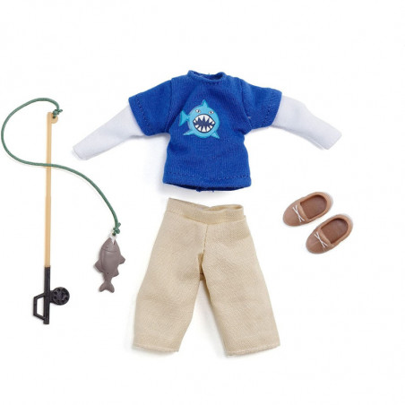 Lottie Puppenkleidung Angler-Outfit mit Angel
