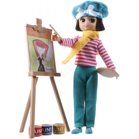 Puppe - Lottie - Malerin mit Staffelei