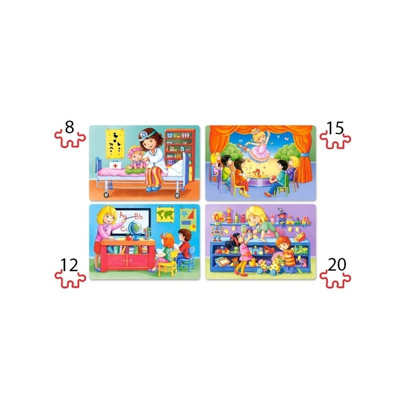 4 Kinder - Puzzle - Berufe 8-20 Teile