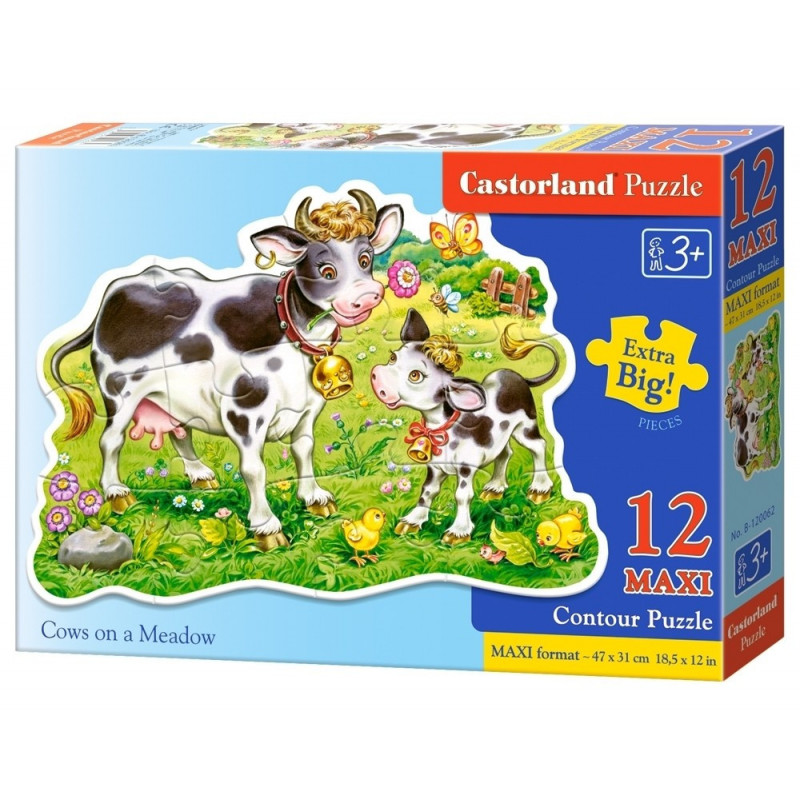 Puzzle, 12 Maxi-Teile, Kühe auf der Wiese