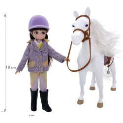 Puppe Lottie - Reiterin mit weißem Pferd